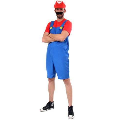 Fantasia Mario Curto Adulto e Infantil Verão - Super Mario World