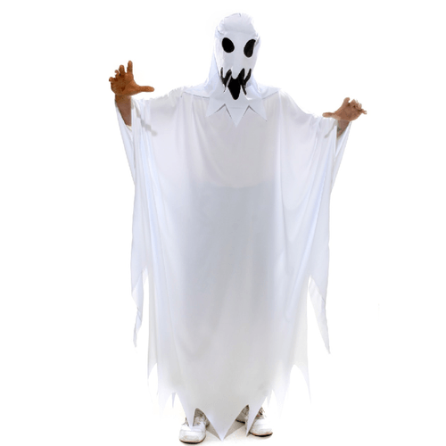Fantasia Fantasma Túnica Adulto e Infantil com Capuz - Halloween